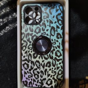 Leopard Print Phone Case with Ring Holder